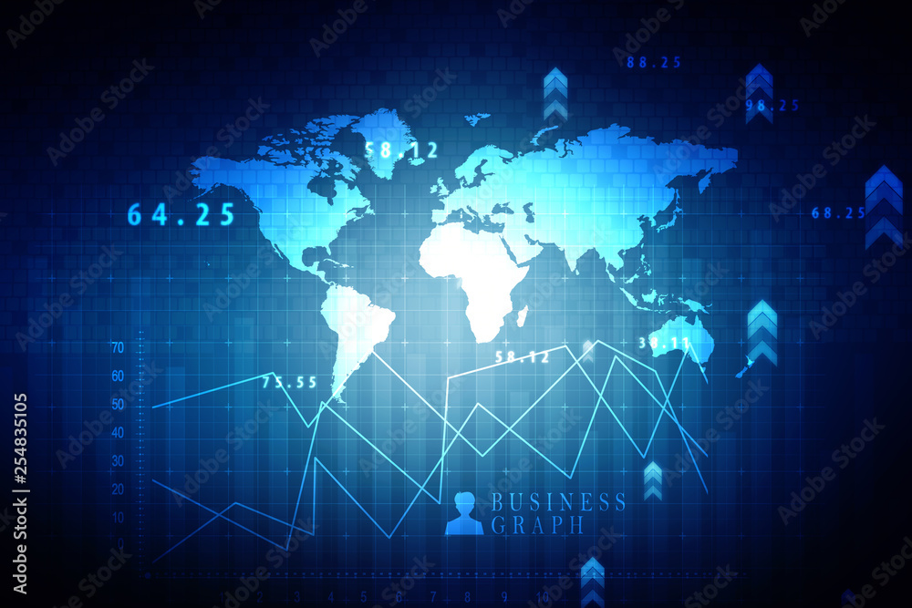 2d rendering Stock market online business concept. business Graph 2d rendering Stock market online business concept. business Graph