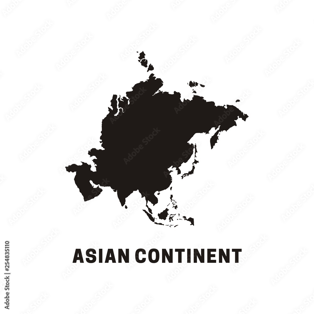The Continent of Asia map vector illustration