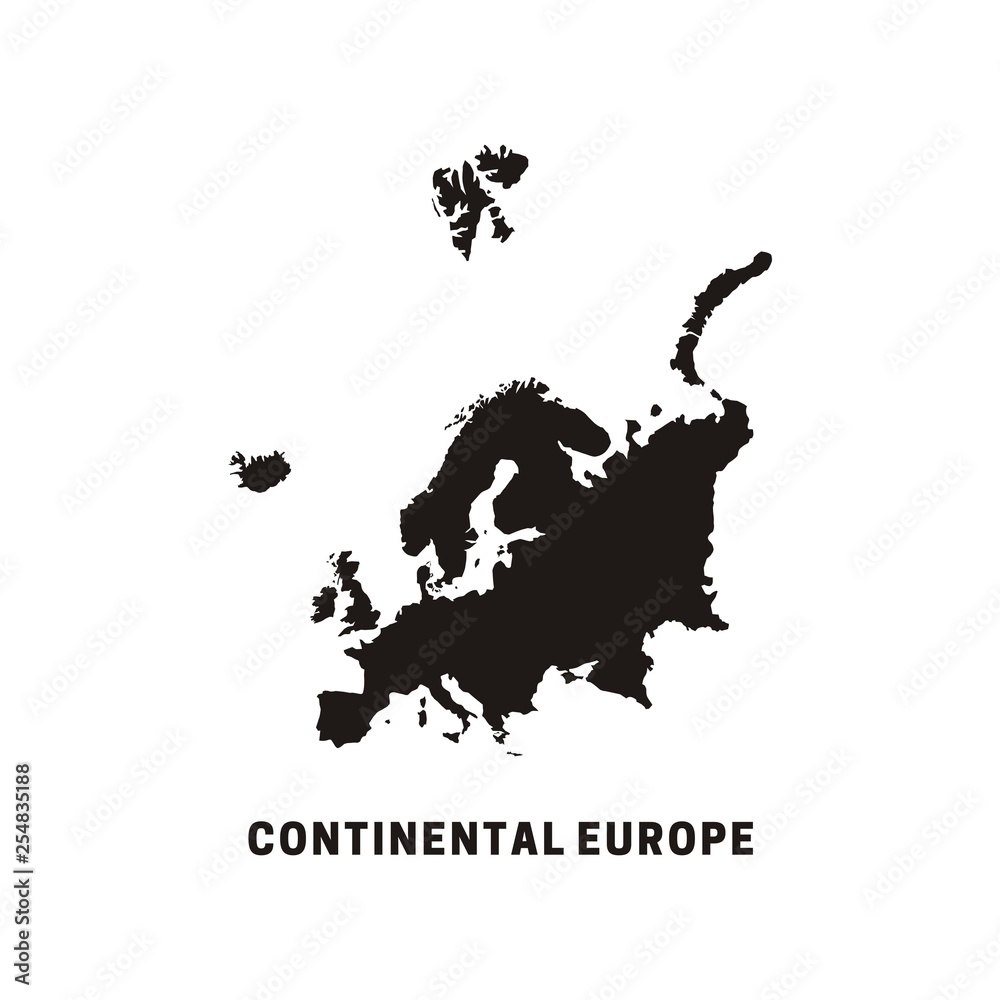 Continent of Europe map vector illustration