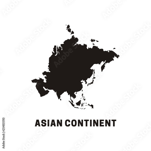 The Continent of Asia map vector illustration