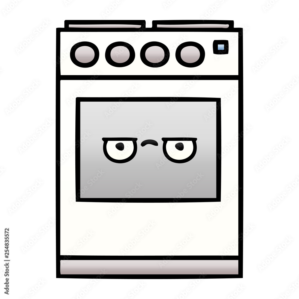 gradient shaded cartoon kitchen oven gradient shaded cartoon kitchen oven