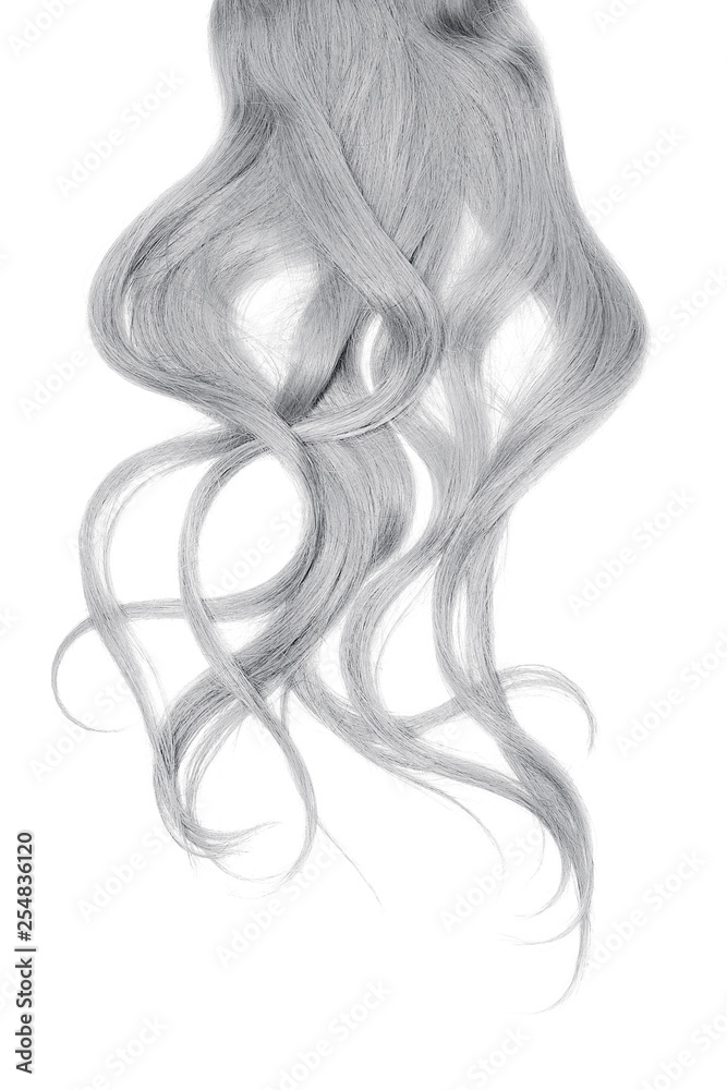 Disheveled gray hair isolated on white background Disheveled gray hair isolated on white background