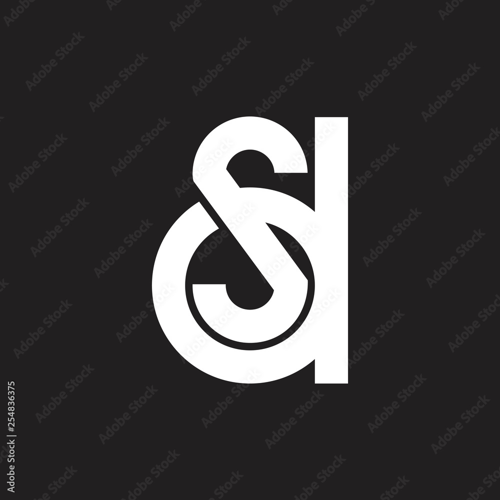 letters sd simple flat geometric line logo vector letters sd simple flat geometric line logo vector