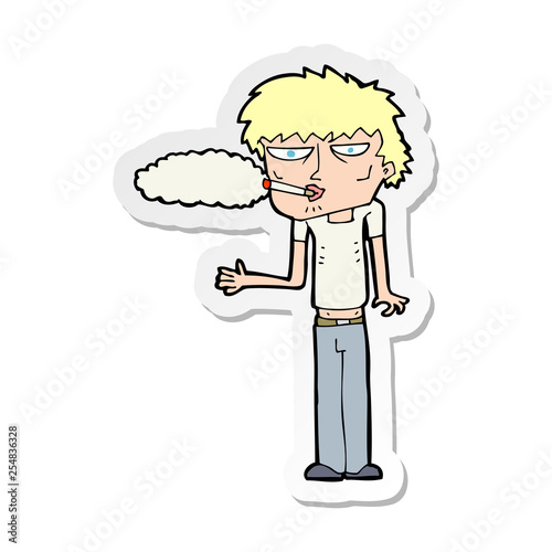 sticker of a cartoon smoker