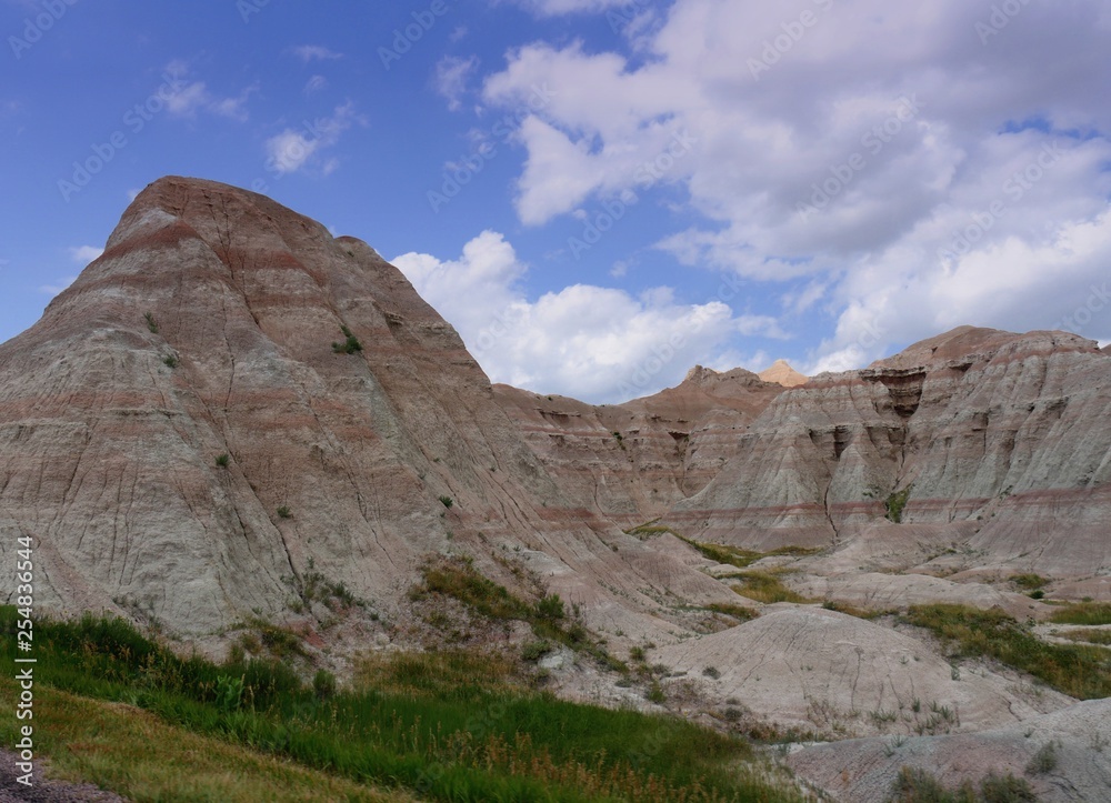 Closer view of rock formations at the Badlands National Park, South Dakota Closer view of rock formations at the Badlands National Park, South Dakota