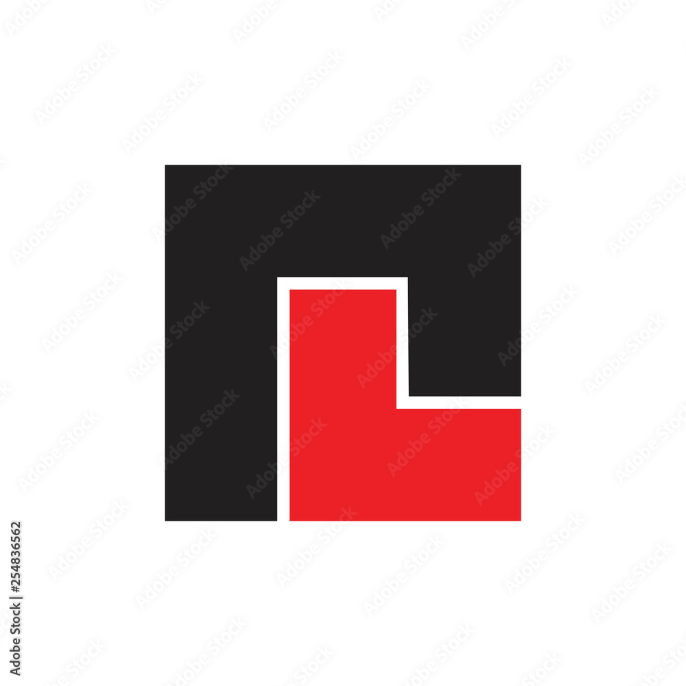 abstract letter rl simple square geometric logo abstract letter rl simple square geometric logo