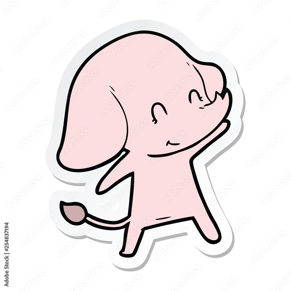 sticker of a cute cartoon elephant sticker of a cute cartoon elephant