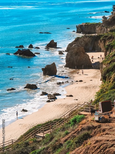 Matador beach, view from the height of the stones and stairs