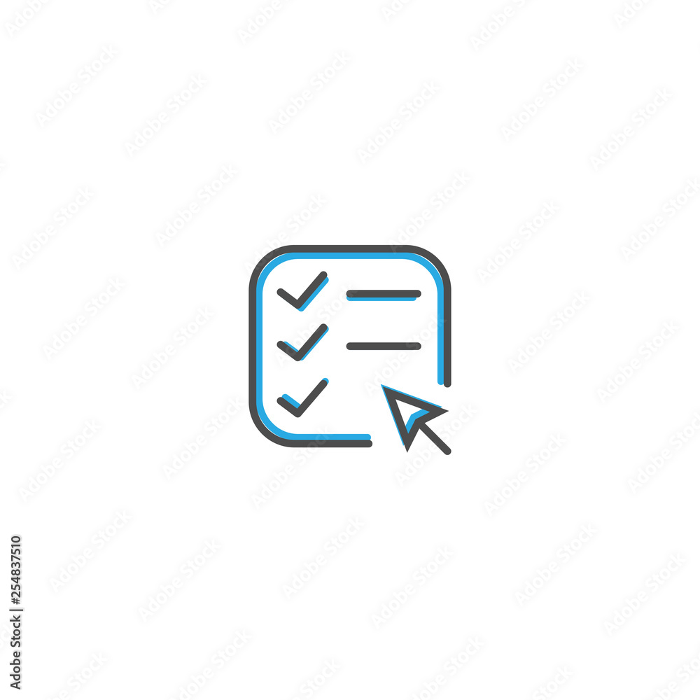 List icon design. Interaction icon line vector illustration List icon design. Interaction icon line vector illustration