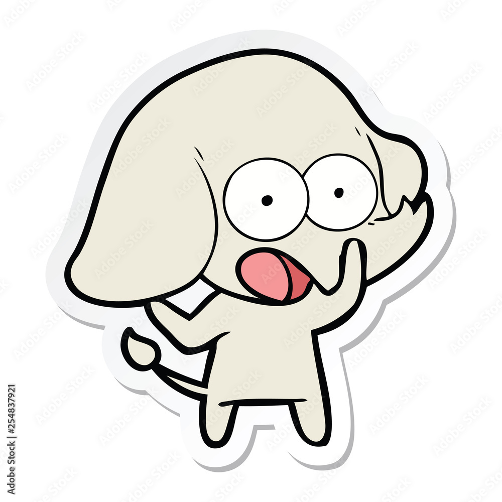 Fototapeta premium sticker of a cute cartoon elephant
