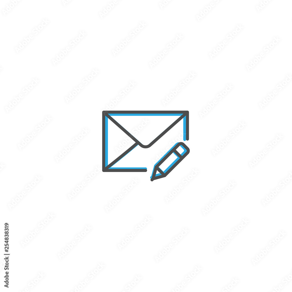 Mail icon design. Interaction icon line vector illustration Mail icon design. Interaction icon line vector illustration