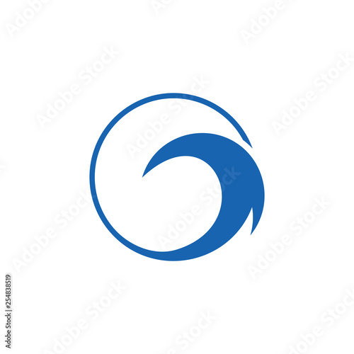 circle geometric waves silhouette circle logo vector