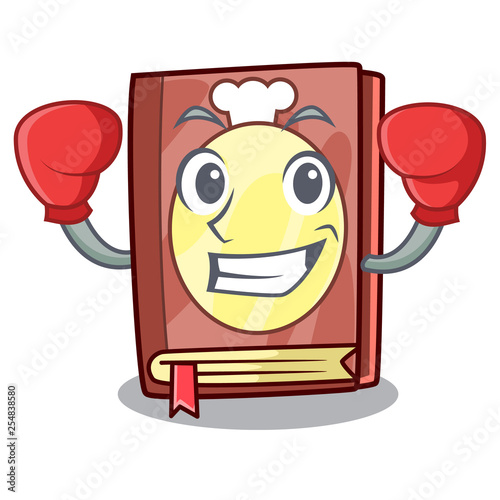 Boxing recipe book above wooden character table