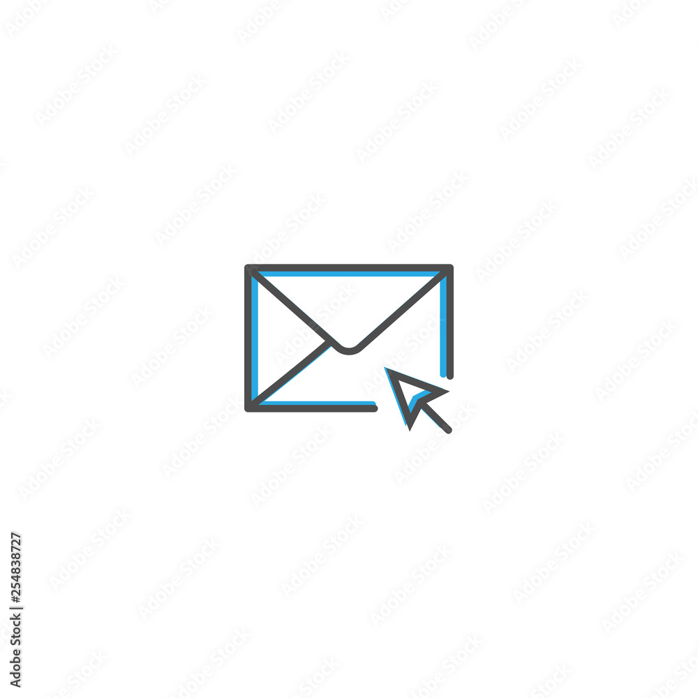 Mail icon design. Interaction icon line vector illustration Mail icon design. Interaction icon line vector illustration