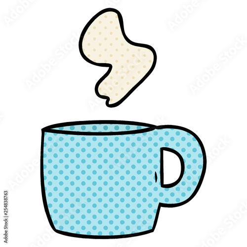 cartoon doodle of a steaming hot drink