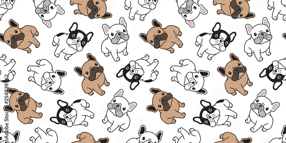 Dog seamless pattern french bulldog vector scarf isolated puppy sitting  cartoon illustration tile background repeat wallpaper doodle Stock Vector |  Adobe Stock