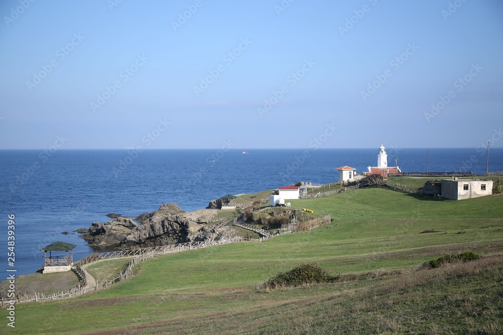 Lighthouse at Inceburun, Sinop. Turkey. Inceburun is the northernmost point of the Turkey