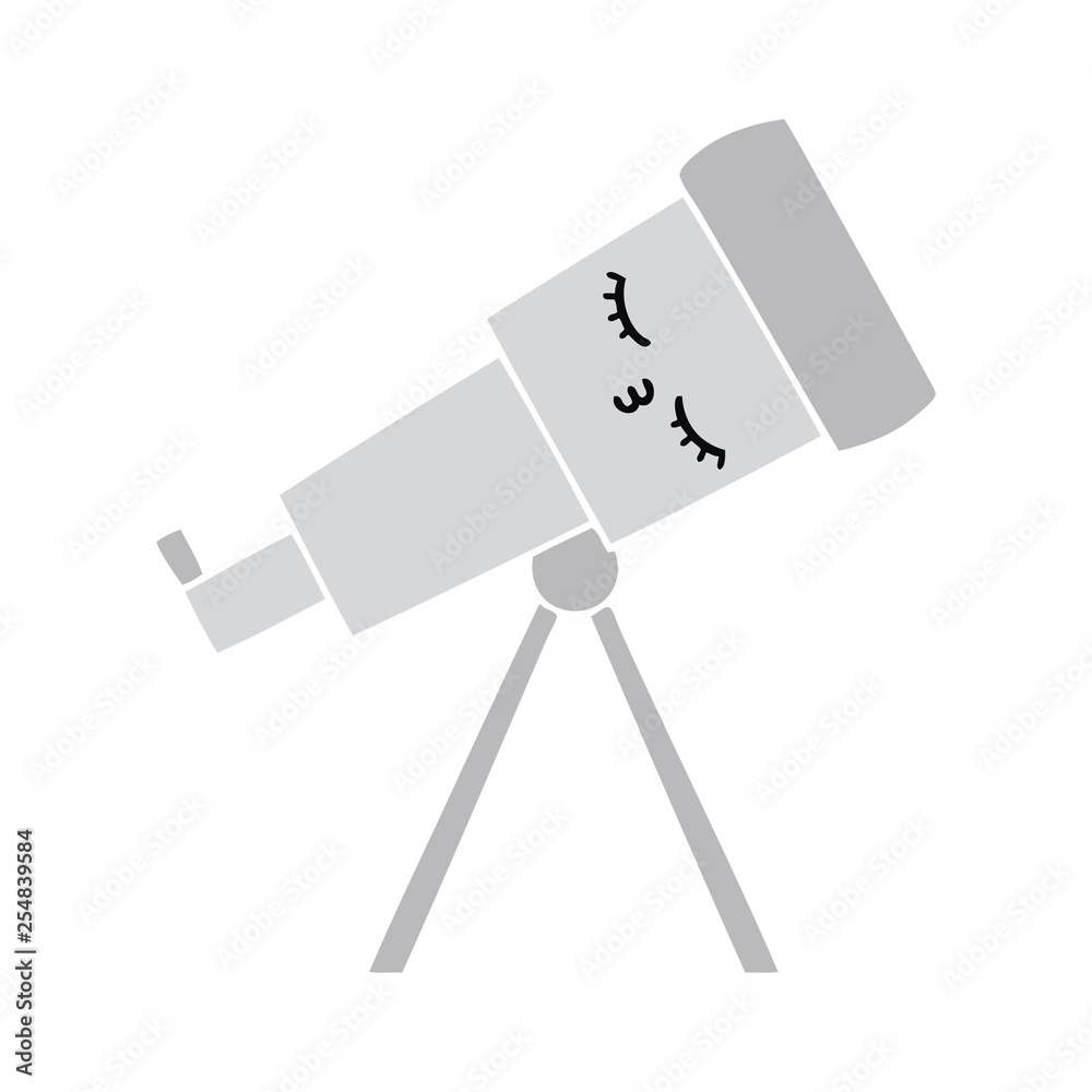 flat color retro cartoon telescope flat color retro cartoon telescope