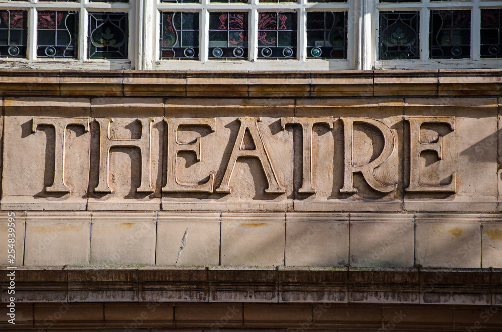 Theatre sign in terracotta