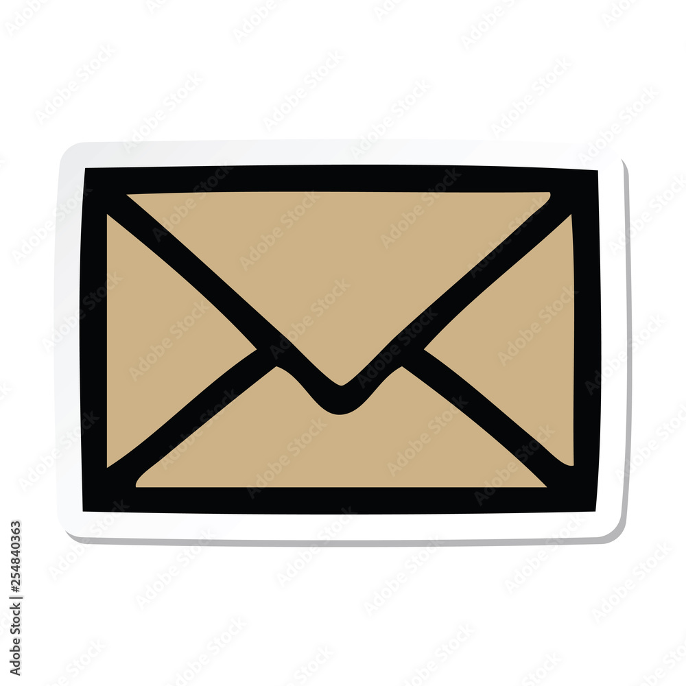 sticker of a cute cartoon paper envelope sticker of a cute cartoon paper envelope