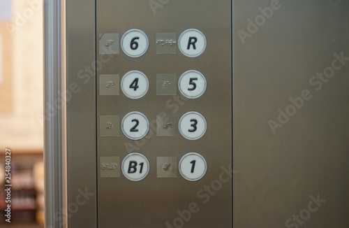 Wallpaper Mural Push button for the number of floors with the indication of Braille of the elevator Torontodigital.ca