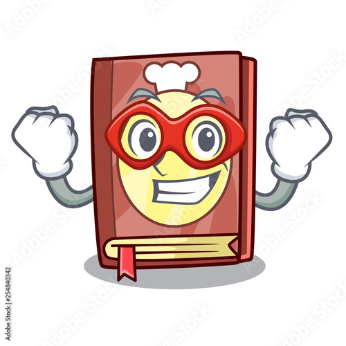 Super hero recipe book isolated in the cartoon