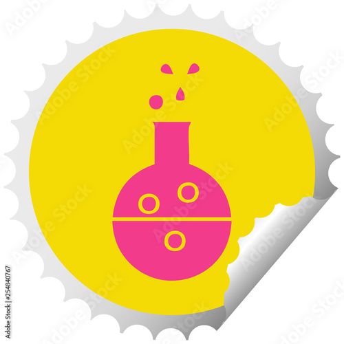 circular peeling sticker cartoon chemistry tube