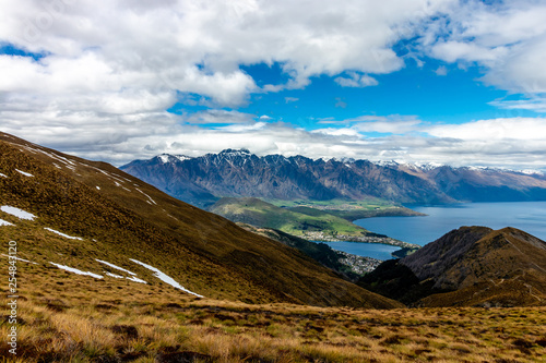 View from Ben Lomond Saddle over Queenstown, The Remarkables and Lake Wakatipu, New Zealand © Andrew Davidson