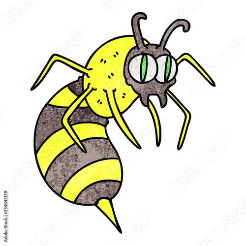 quirky hand drawn cartoon wasp