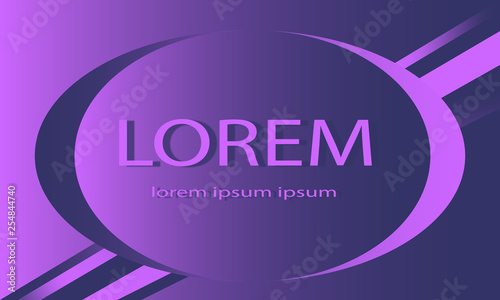 Template for brand name, icon, light purple color, diagonal lines, oval shape.