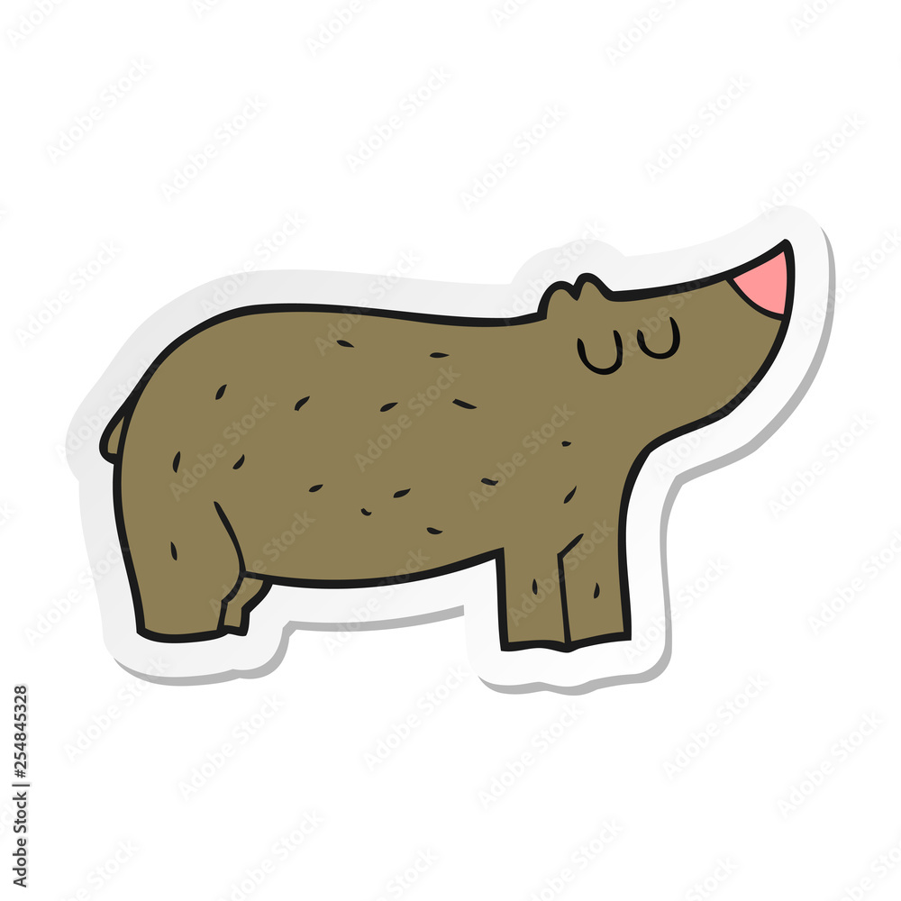 sticker of a cartoon bear sticker of a cartoon bear