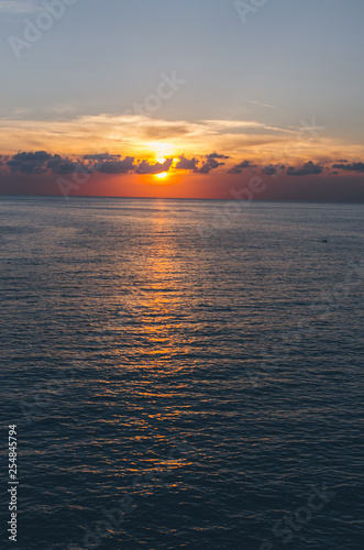Sunset in Kabak at Mediterranean sea near Fethiye Turkey