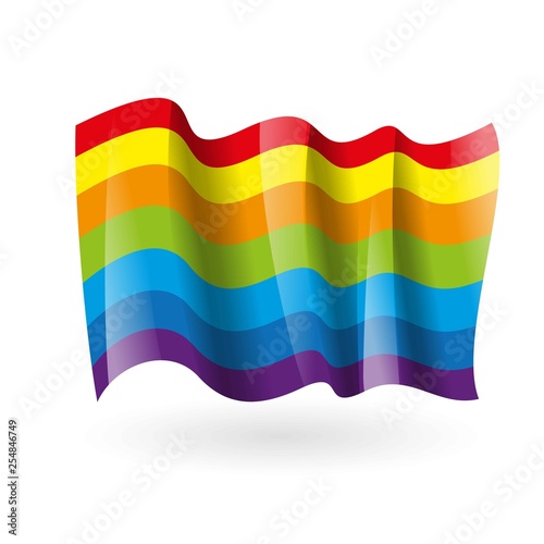 Vector rainbow waving flag. Flag of lgbt. Tolerance concept