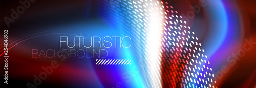 Fluid colors mixing glowing neon wave background, holographic texture