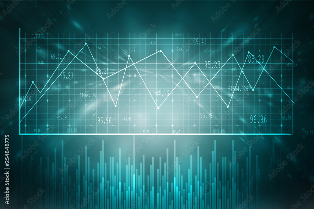 2d rendering Stock market online business concept. business Graph 2d rendering Stock market online business concept. business Graph
