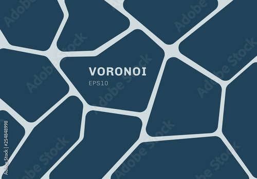 Abstract dark blue voronoi diagram background. Geometric Mosaic backdrop and wallpaper. photo