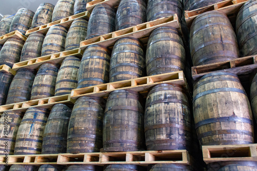 stack of barrels