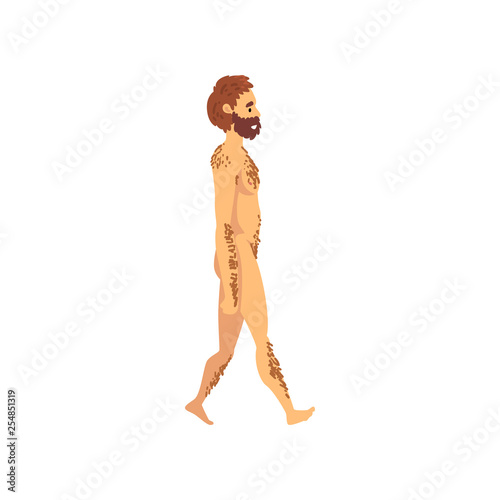 Male Cro Magnon, Biology Human Evolution Stage, Evolutionary Process of Woman Vector Illustration