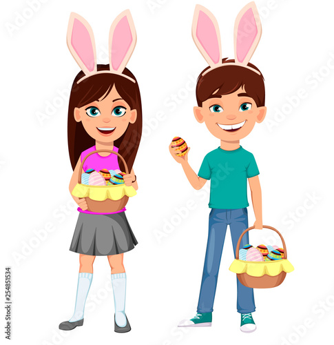 Happy Easter. Colorful illustration for holiday