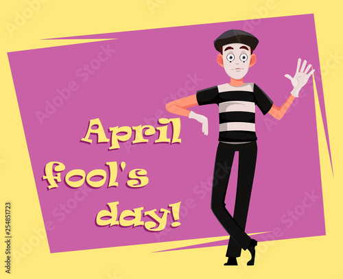April Fool's Day greeting card with mime