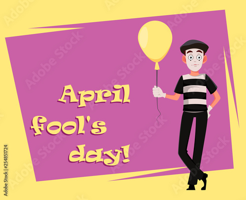 April Fool's Day greeting card with mime