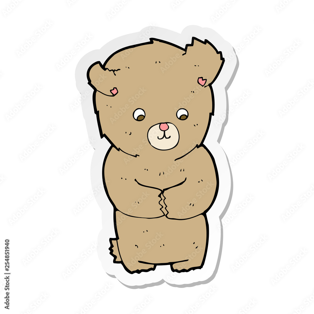 sticker of a cute cartoon teddy bear sticker of a cute cartoon teddy bear