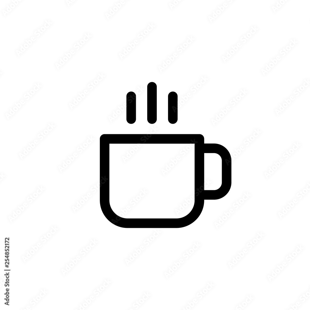 Coffee icon outline simple flat style illustration isolated Coffee icon outline simple flat style illustration isolated