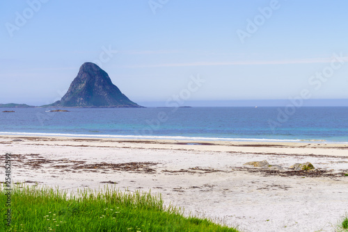 Sea coast sandy beach in resort Bleik Andoya Norway photo