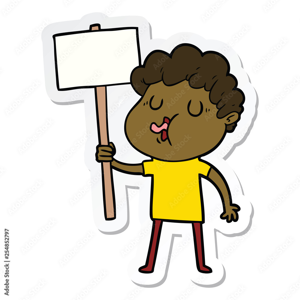 sticker of a cartoon man singing sticker of a cartoon man singing