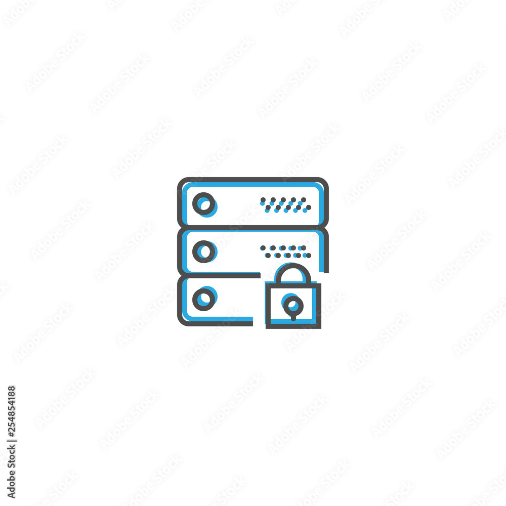 Server icon design. Interaction icon line vector illustration Server icon design. Interaction icon line vector illustration