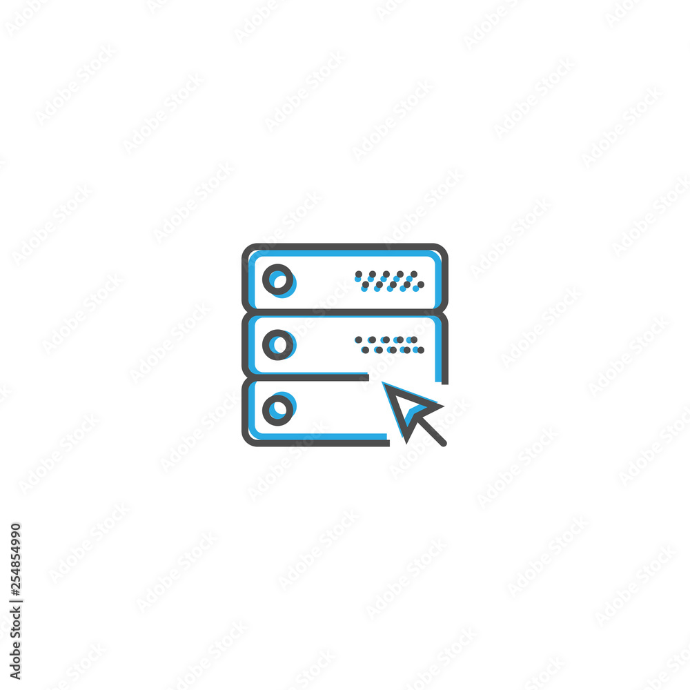 Server icon design. Interaction icon line vector illustration Server icon design. Interaction icon line vector illustration