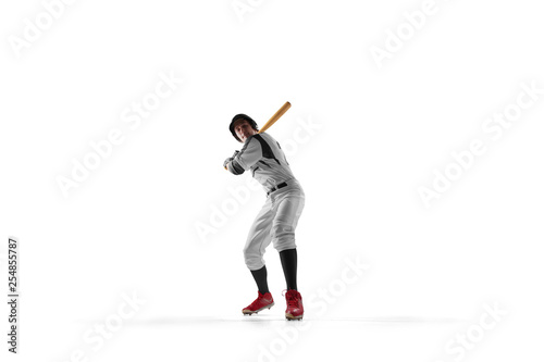 Photography Baseball player isolated on white.
