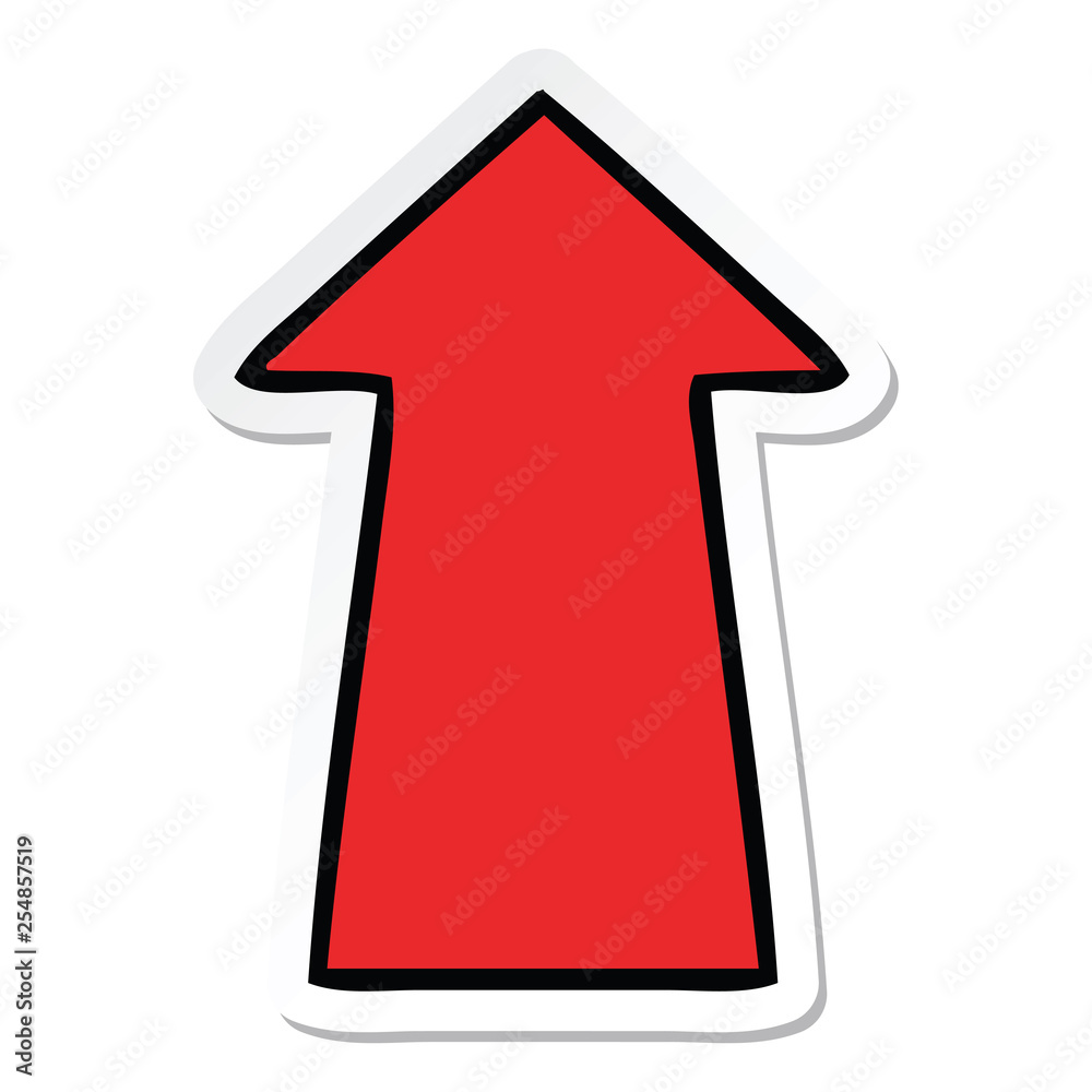sticker of a quirky hand drawn cartoon arrow sticker of a quirky hand drawn cartoon arrow