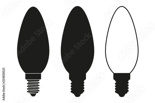 Black and white candle light bulb set